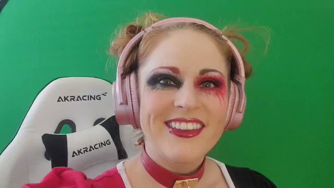 I am live on @ePlayStreamers now, dressed as Harley Quinn, playing Scorn for the 1st time, with my Lovense