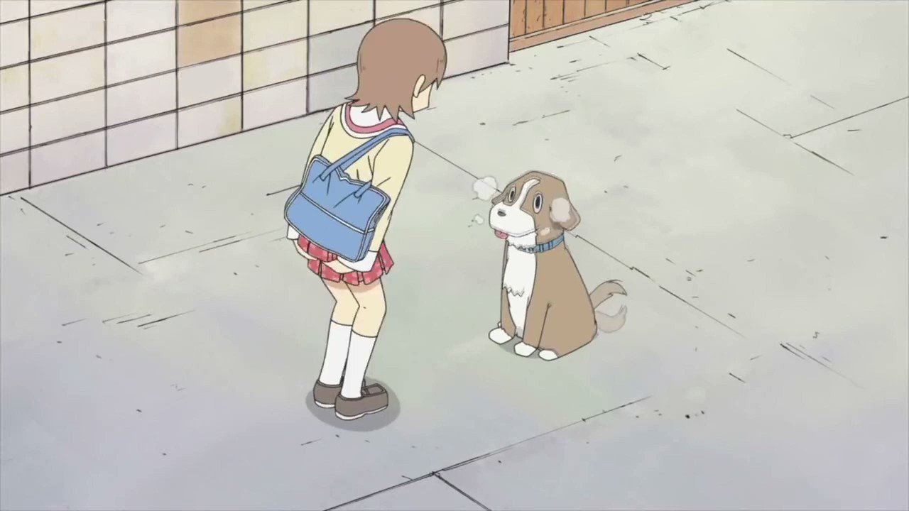 Aaron Schmit on Twitter: “The dog bite scene from Nichijou feels