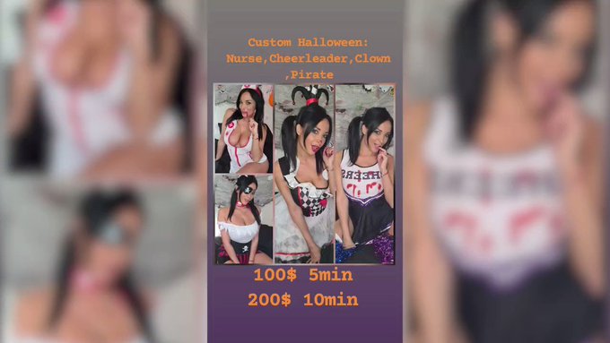 Custom video Special Halloween: Clown, Pirate,Nurse, Cheerleader:
https://t.co/SpsWbsqg9v
https://t.co/lNCCoUiYCW
https://t