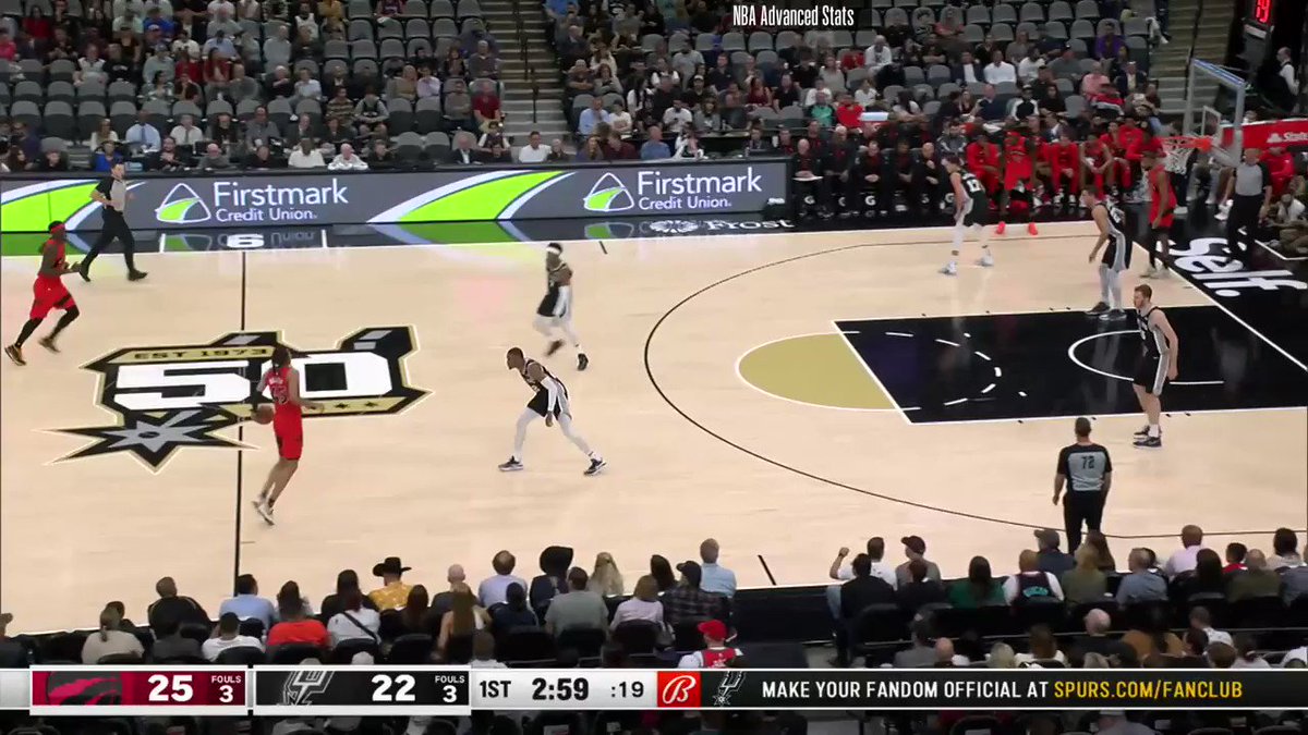 RT @william_lou: pascal siakam draws all five spurs players into the paint before finding dalano banton for 3 https://t.co/AkbWPo3D4O