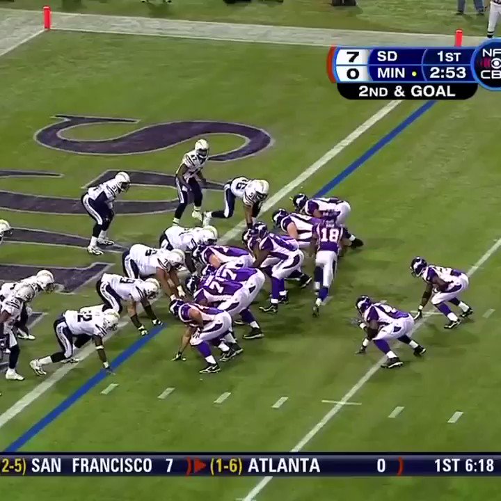 RT @DomClare: Adrian Peterson breaking the NFL single game rushing record as a rookie. 
https://t.co/OWzVVwJz2Q