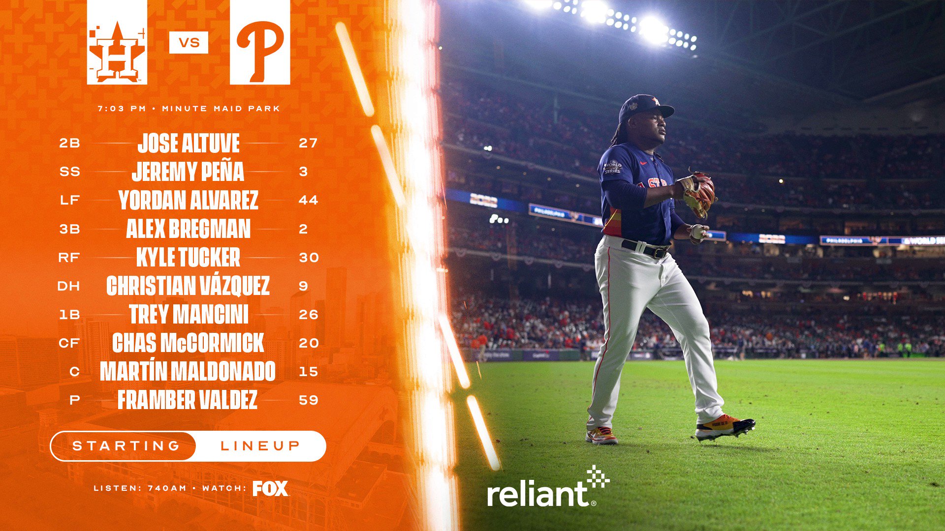 Houston Astros on X: #WorldSeries Game 6. 🕖: 7:03 PM CDT