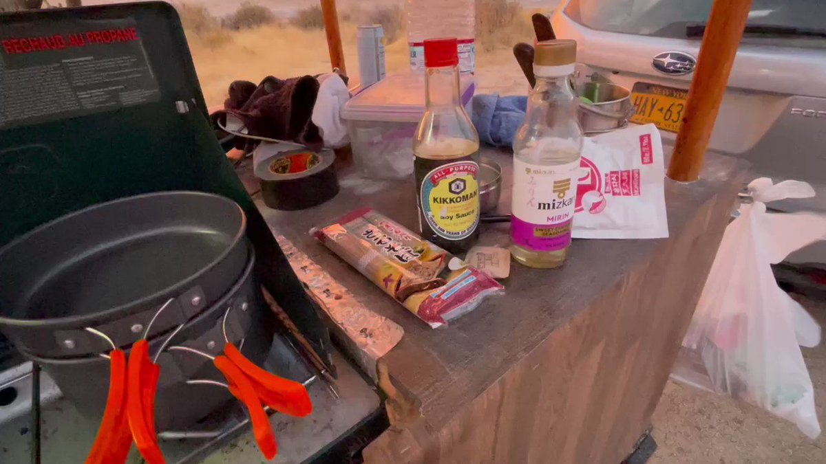 I’ve cooked with my Yatai in some gorgeous places… but making a some Japanese soba in the Mojave Desert at dusk has to rank at t