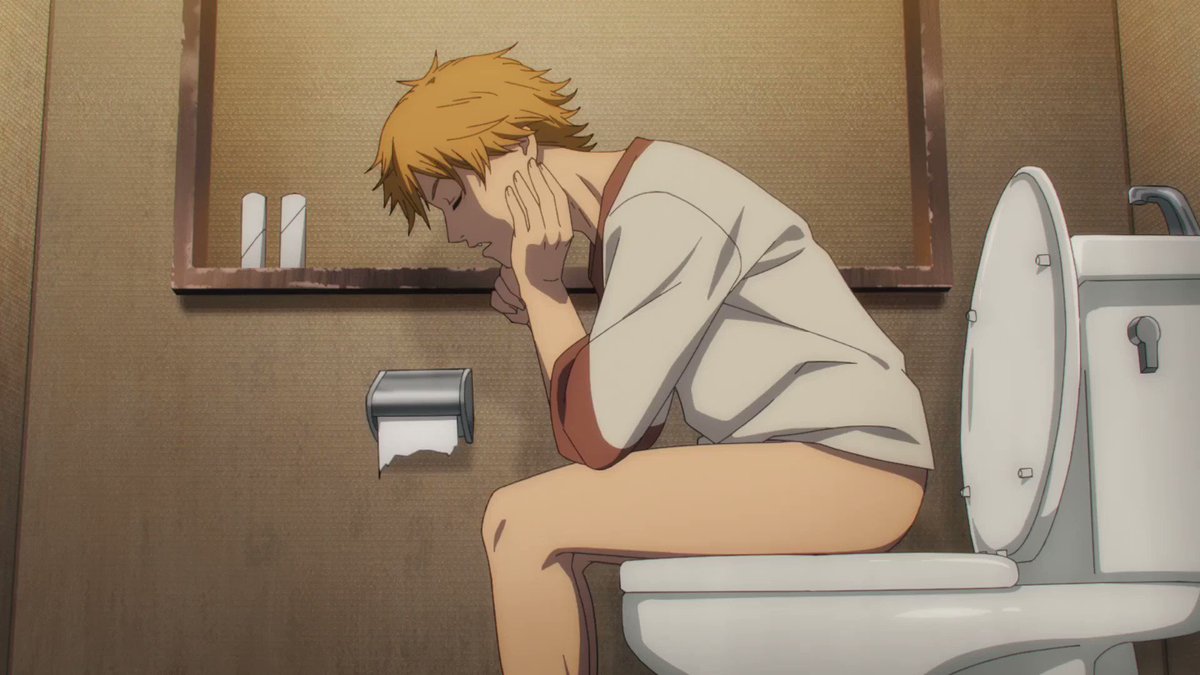 anime with some character sitting toilet scenes (Only male character sittin...