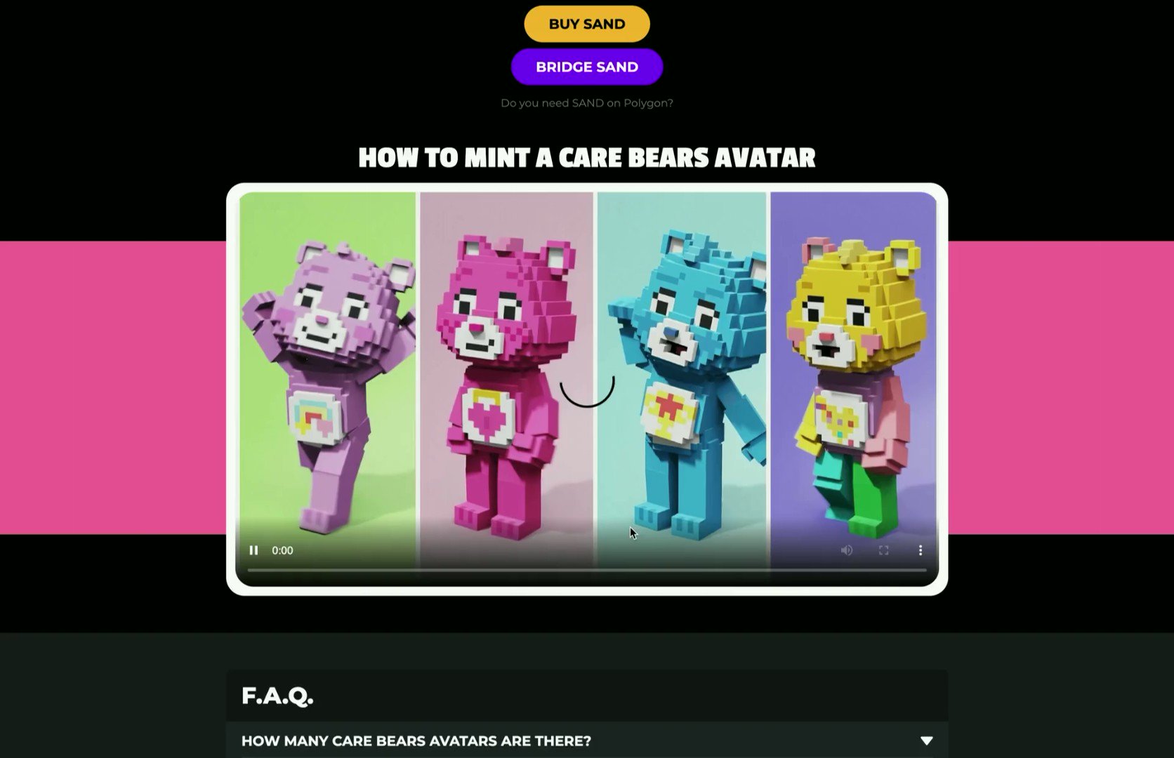 The Sandbox Game - Care Bears Avatars coming to the metaverse