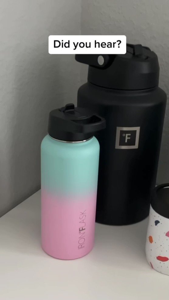 Iron Flask Sports Water Bottle - 3 Lids - 64 oz - Dark Rainbow