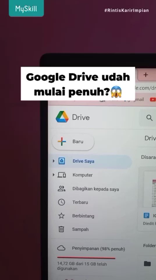 MySkill Si Paling Belajar 💎 on Twitter "😍 CUMA 5 DETIK ATASI STORAGE PENUH DI GOOGLE DRIVE 😍