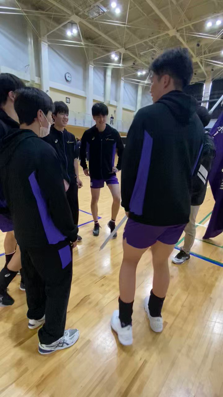 明治大学バレーボールゲームパンツ 明治大学体育会バレーボール部 ユニフォーム 紫 白 ゲームパンツ