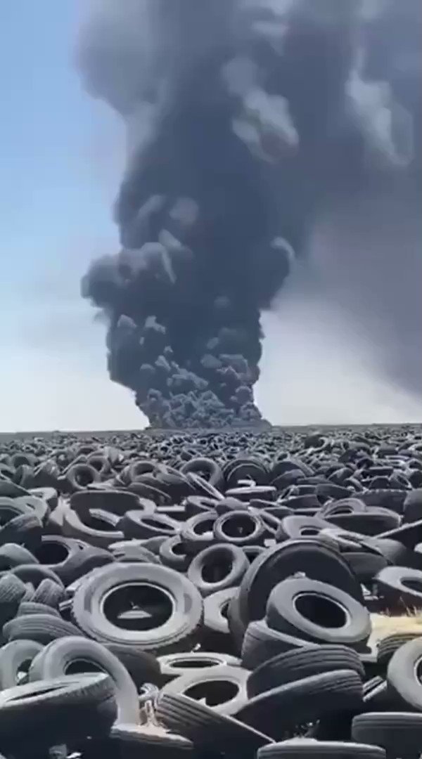 Unsneakycindy on Twitter "RT TheRooster_ A tire graveyard that burns