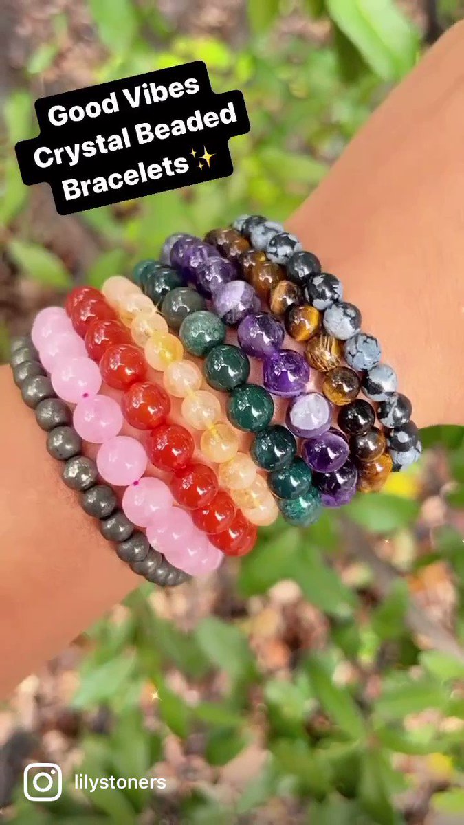 Good Vibes Crystal Beaded Bracelets✨