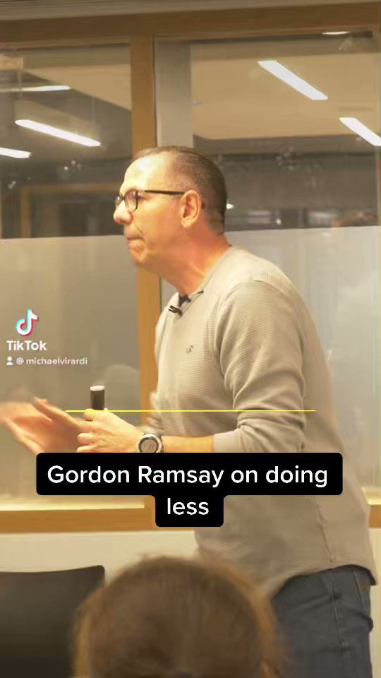 Gordon Ramsay on doing less.

Put all your ‘eggs’ in one ‘basket’ and guard them with your life. Specialise and stay strong in your lane.

#MVirardi @GordonRamsay https://t.co/gjamev8VIT https://t.co/0vXVGIbgrW