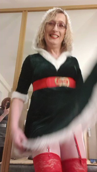 Off to the Sheworld Christmas party. This naughty Elf will do more than just sit on a shelf pulling anal