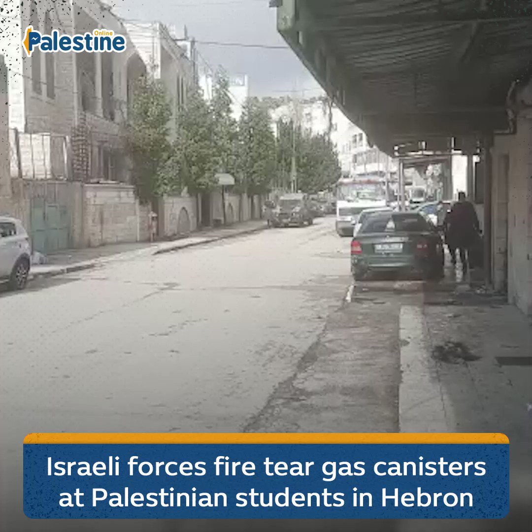 RT @Rachael_Swindon: Israeli occupation forces in Hebron fire tear gas canisters at Palestinian school children. 

 https://t.co/cwisIwVRAO