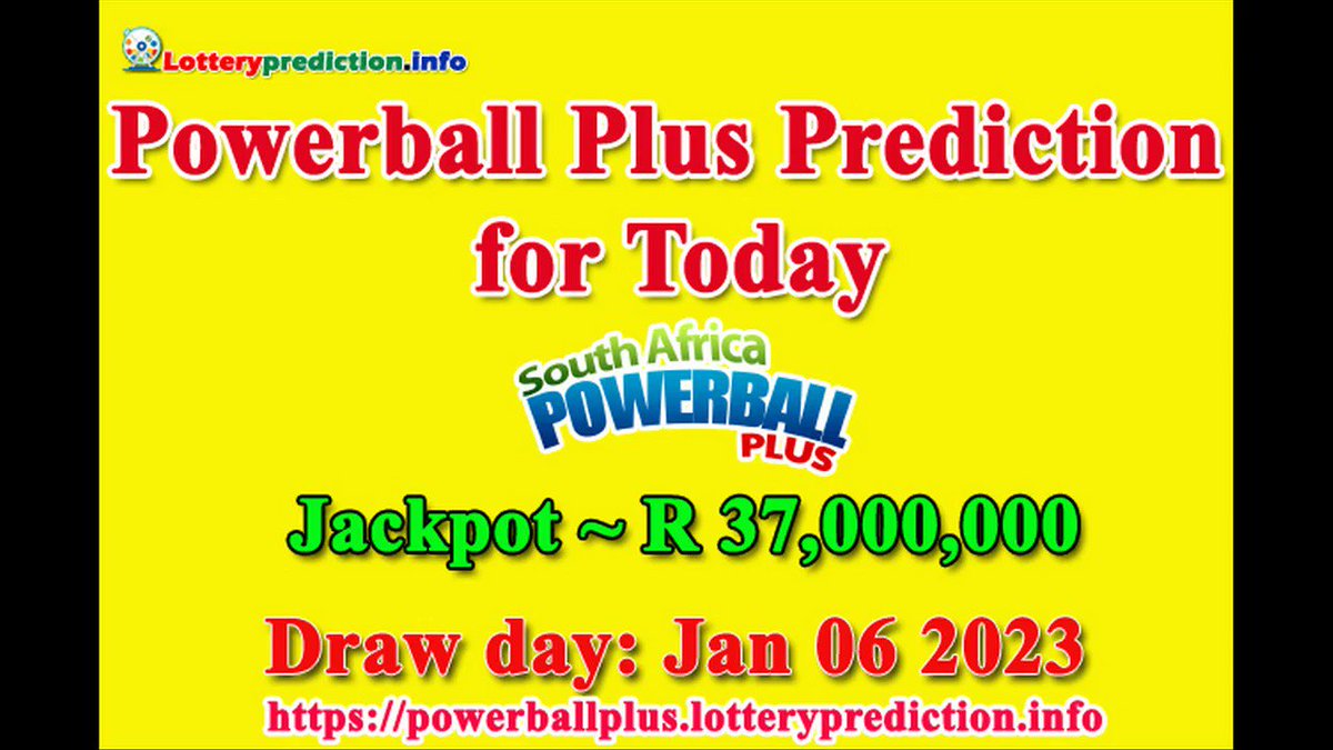 How to get Powerball Plus SA numbers predictions on Friday 06-01-2023? Jackpot ~ R37 millions -> https://t.co/Qd3JppB79J https://t.co/v2gIxjwFNl