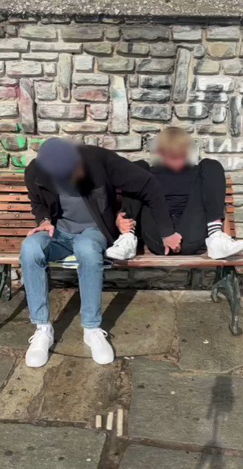 He noticed a hole in my jeans so he filled it up on the park bench… full face video on OF https://t.