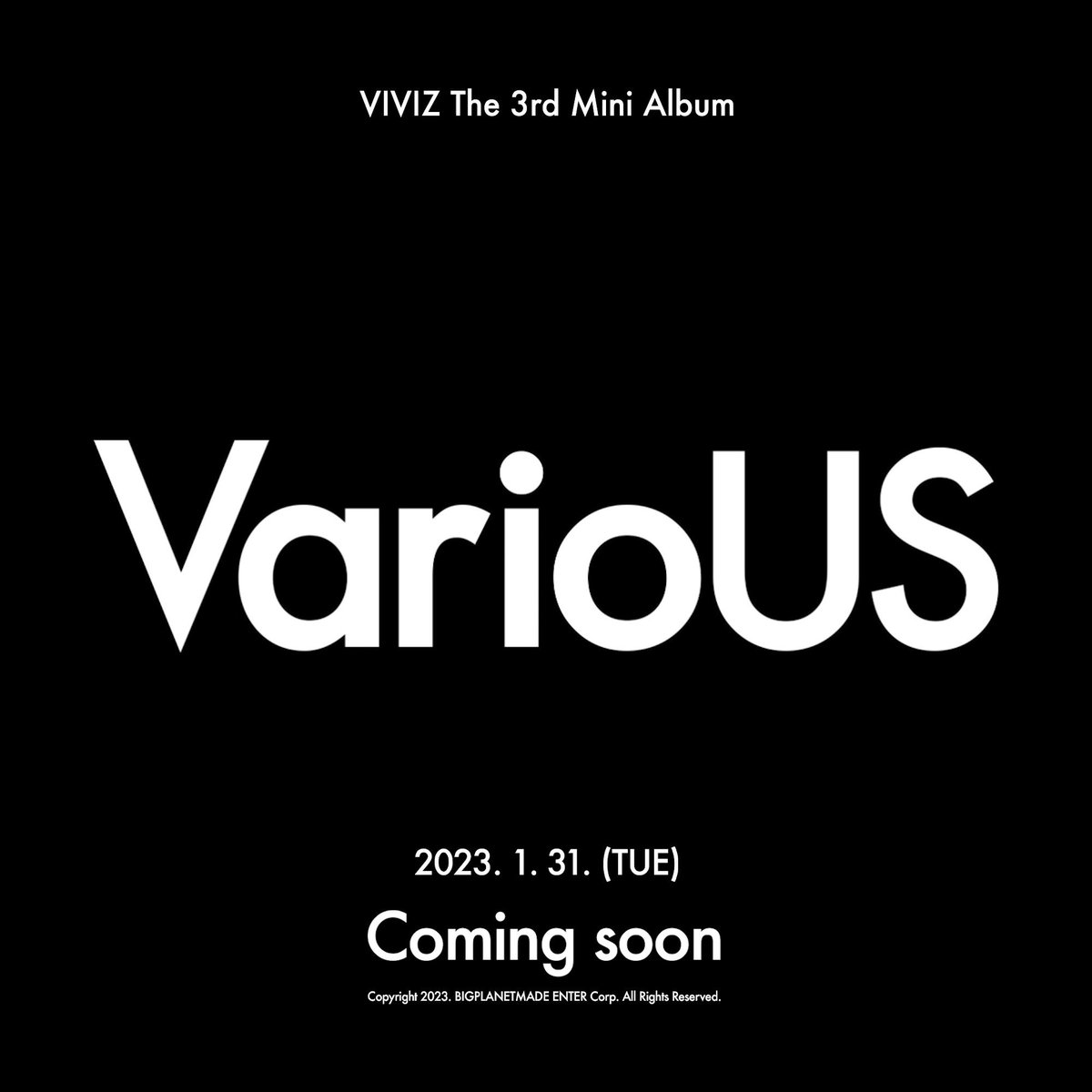 VIVIZ on Twitter "VIVIZ The 3rd Mini Album 'VarioUS' 2023. 1. 31. 6PM