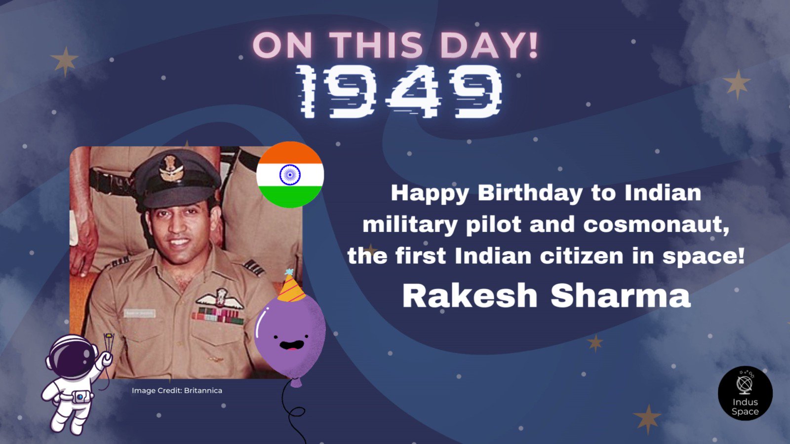 On this day, we wish a happy birthday to Rakesh Sharma, the first Indian citizen to go to space on April 3, 1984!  