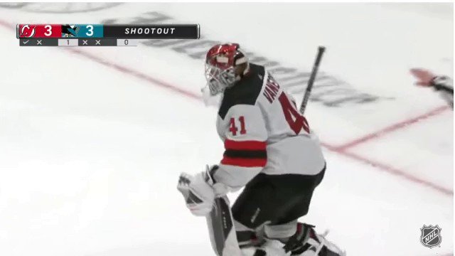 Tatar scores in the shootout, Devils edge Sharks 4-3