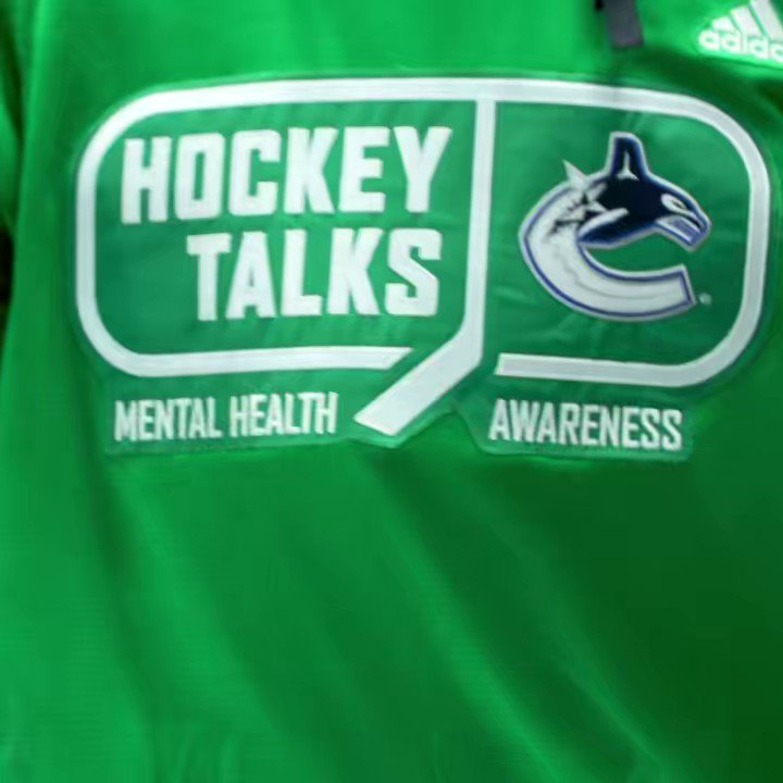 Vancouver Canucks warmup jersey mental health awareness night