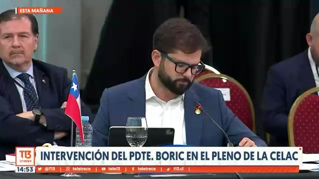 “We cannot remain indifferent when, today, in our sister republic of #Peru, under the government of Dina Boluarte, people who go out to march to demand what they consider just, end up shot by those who should defend them," @GabrielBoric condemns repression in Peru at #CELAC 