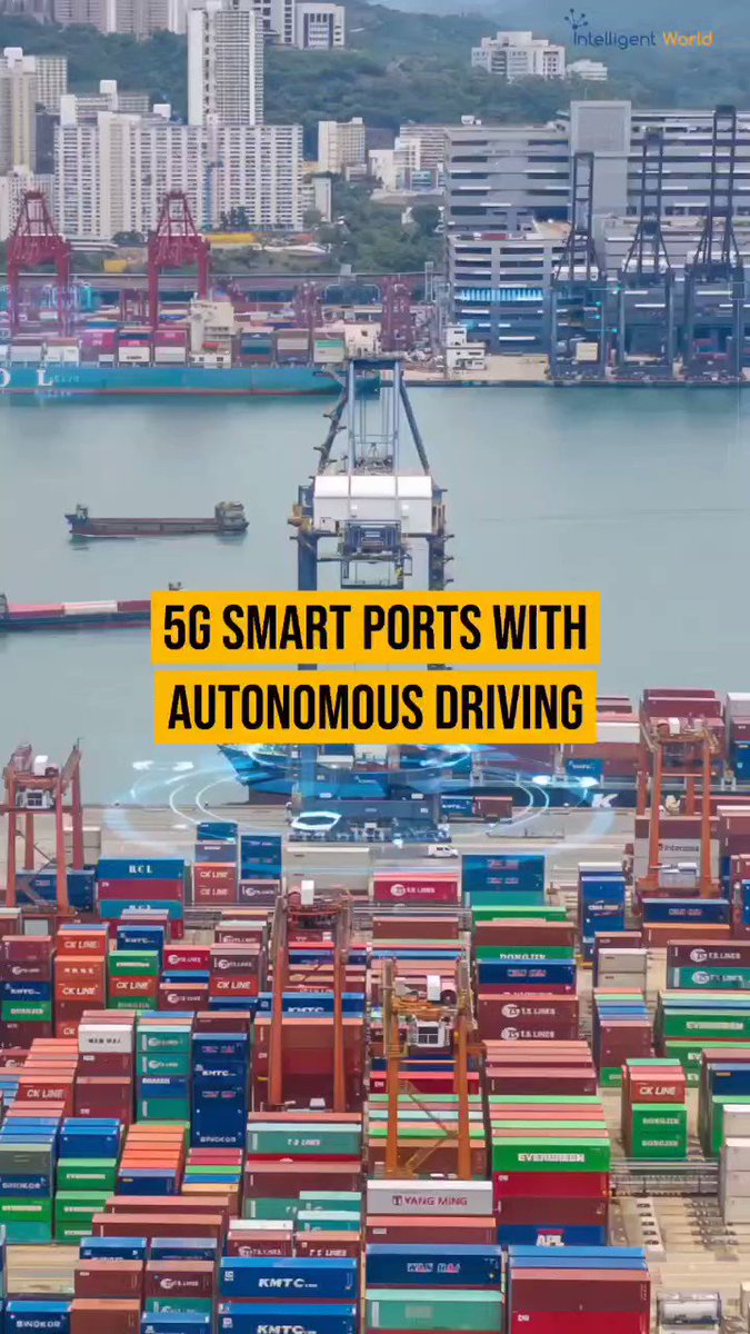 Image for the Tweet beginning: Smart ports with #Autonomous trucks/pods