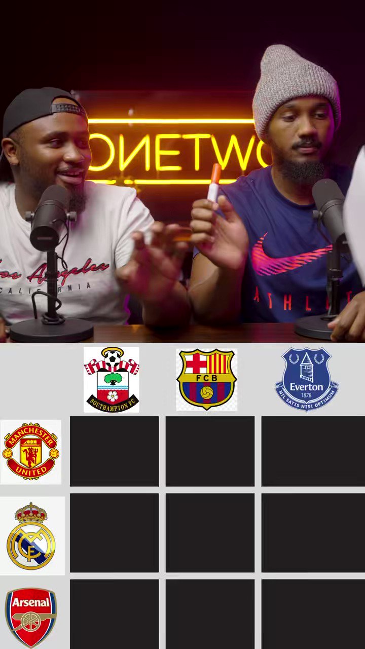 OneTwo Tv on X: Football Tic Tac Toe. We played this before