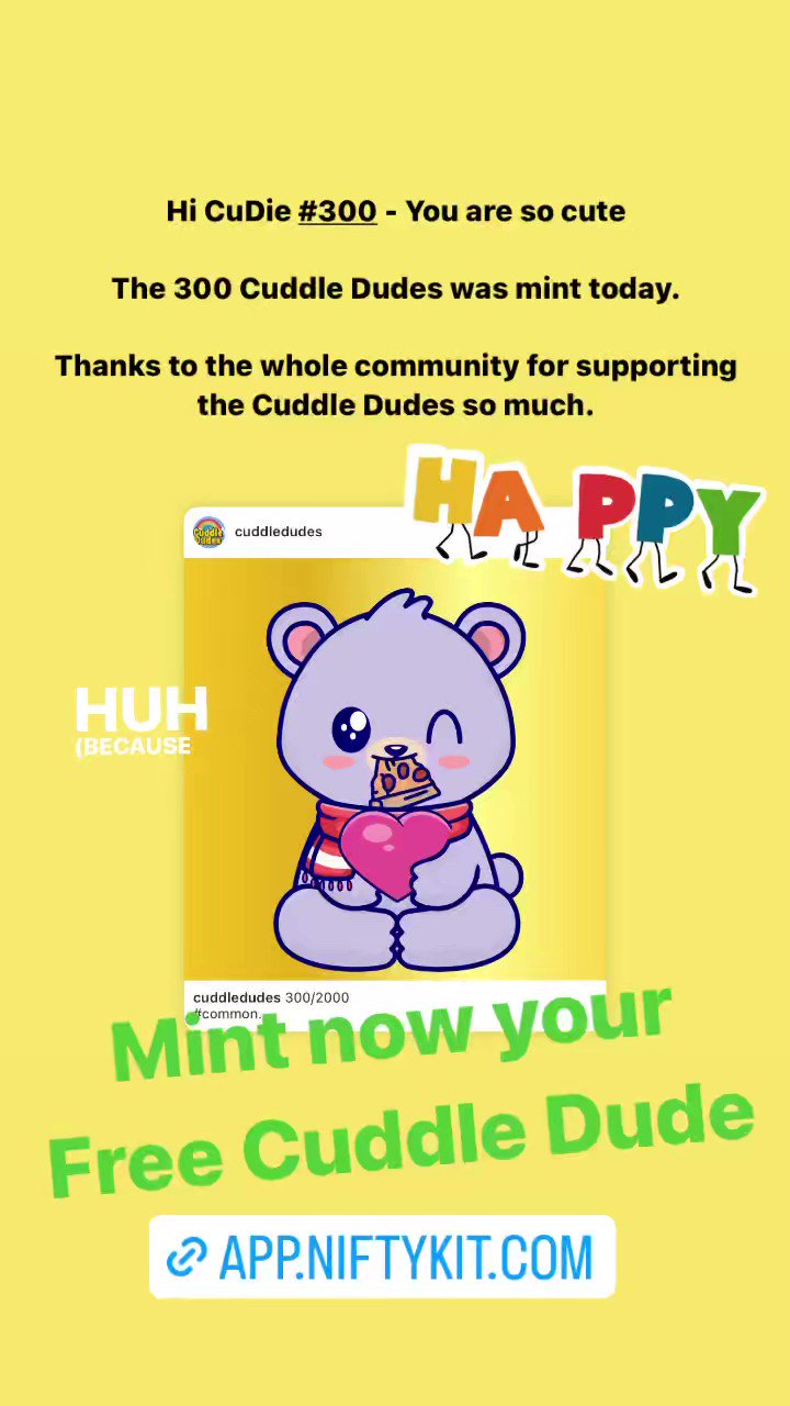 Cuddle Dudes 100 FREE Minted (CuddleDudes) / Twitter