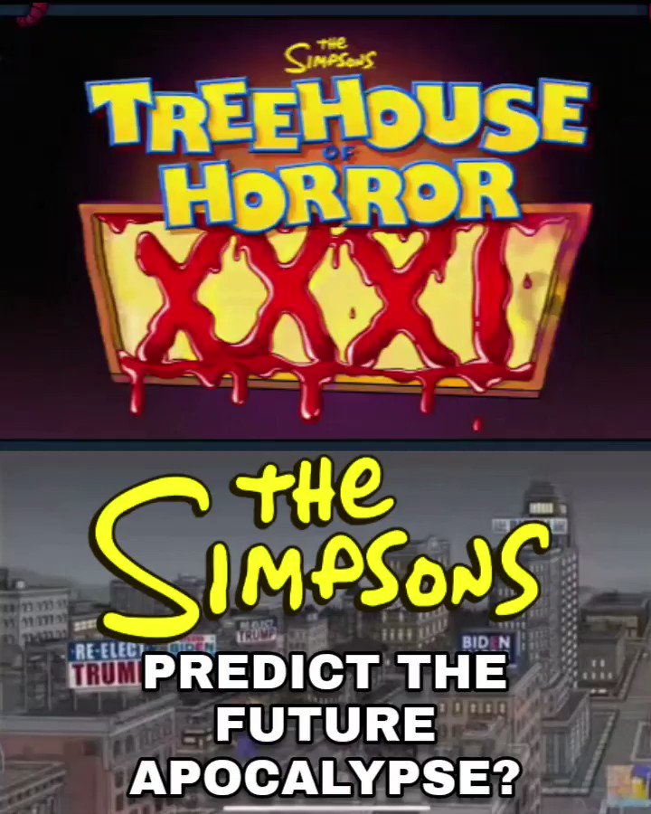 ザ・シンプソンズ プレディクト ザ𝗔𝗣𝗢𝗖𝗔𝗟𝗬𝗣𝗦𝗘⁉️

エピソード「Treehouse of Horror XXXI」 𝗧𝗵𝗲 𝗦𝗶𝗺𝗽𝘀𝗼𝗻 ' 𝘀では、トランプとプーチンの兆候がある選挙があります。その直後、ホーマーは世界の終わりに目を覚まし、「黙示録の四騎士」が空中に乗っています。 