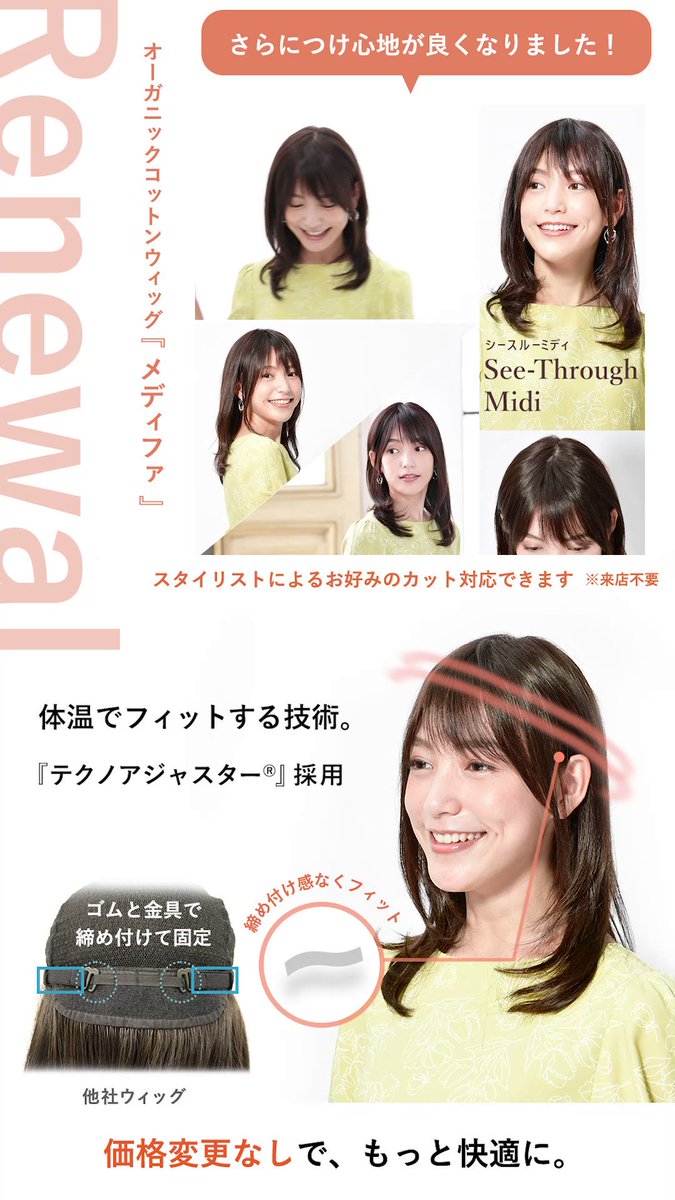 ワンステップ 医療用ウィッグ Sサイズ - 通販 - wayambaads.com