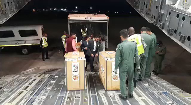 #WATCH | 12 Cheetahs loaded onto the Galaxy Globemaster C17 of Indian Air Force…. #WATCH | 12 Cheetahs loaded onto the Galaxy Globemaster C17 of Indian Air Force….