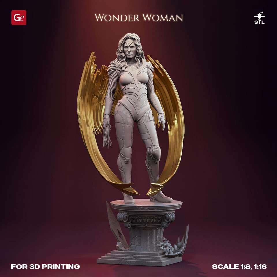 Get ready to unleash your inner hero with our latest 3D printing release - Wonder Woman 1984 in her iconic golden armour with wings: https://t.co/9wf006wBWL

This is your chance to have a piece of the action and display the Amazonian warrior on your very own shelf or desk. https://t.co/klPzMSjwas