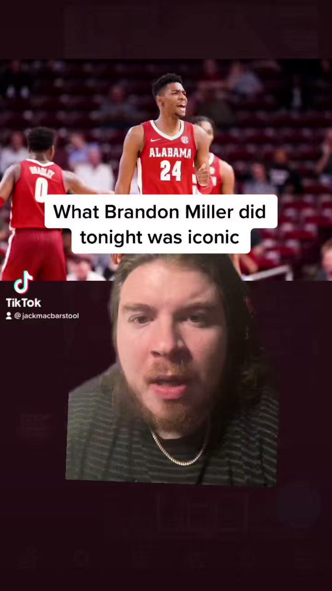 Sidelines Bama on Twitter "Good morning. Brandon Miller is him."