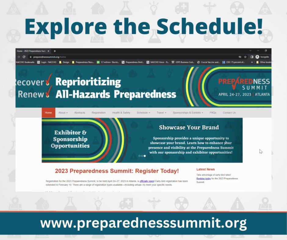 NACCHO on Twitter: "The 2023 Preparedness Summit schedule is up and