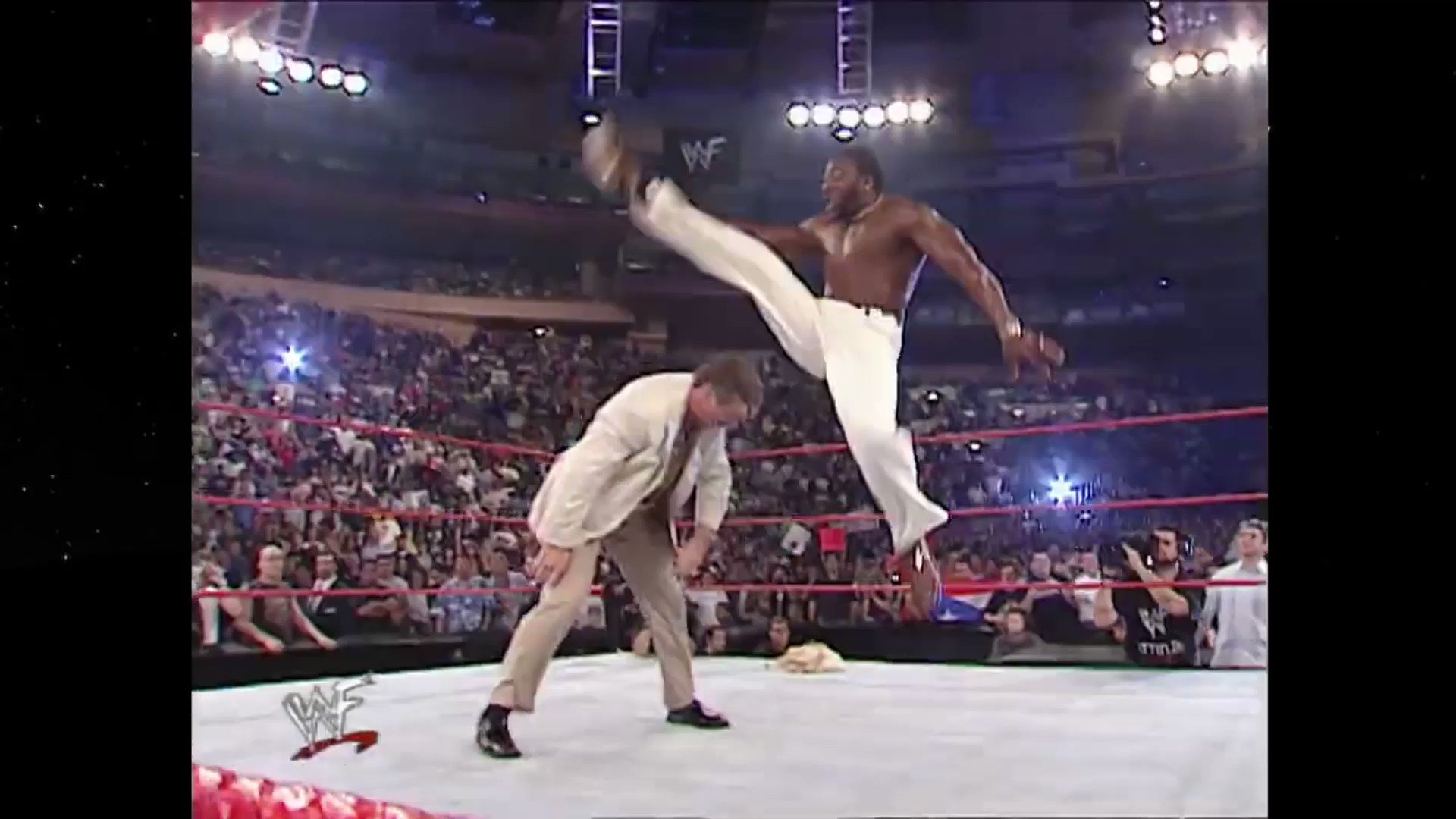 Happy Birthday Booker T. Here is one of the few great moments of the WCW Invasion of WWE. 