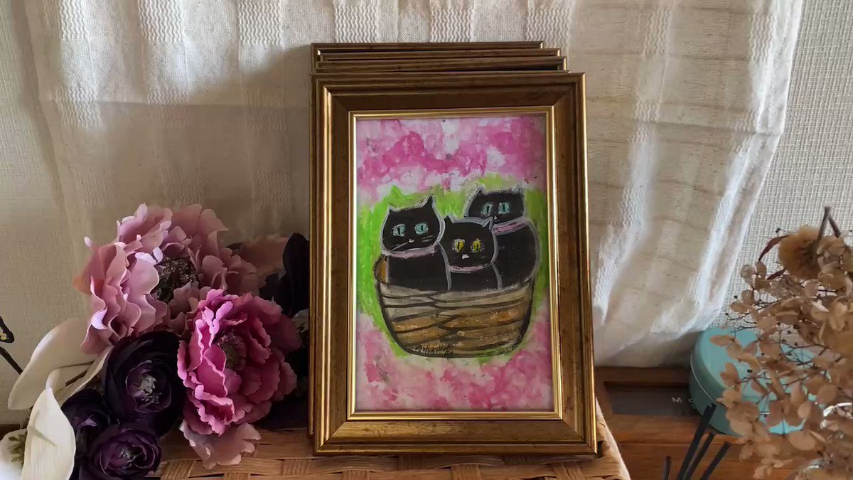 搬入設置サービス付 絵画 。壁掛け絵手描き【暖かい部屋には、花の香り