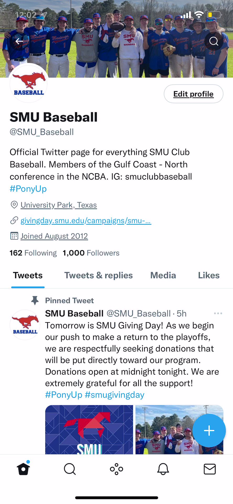 SMU Baseball (SMU_Baseball) / Twitter