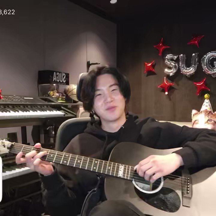 Happy birthday in america to yoongi and his johnny cash guitar 
