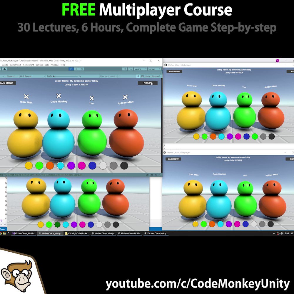 Learn Unity Multiplayer (FREE Complete Course, Netcode for Game Objects) -  Code Monkey