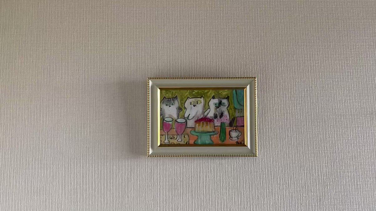 絵画 。手描き【かすかな春風、バイオリンの美しい音】-