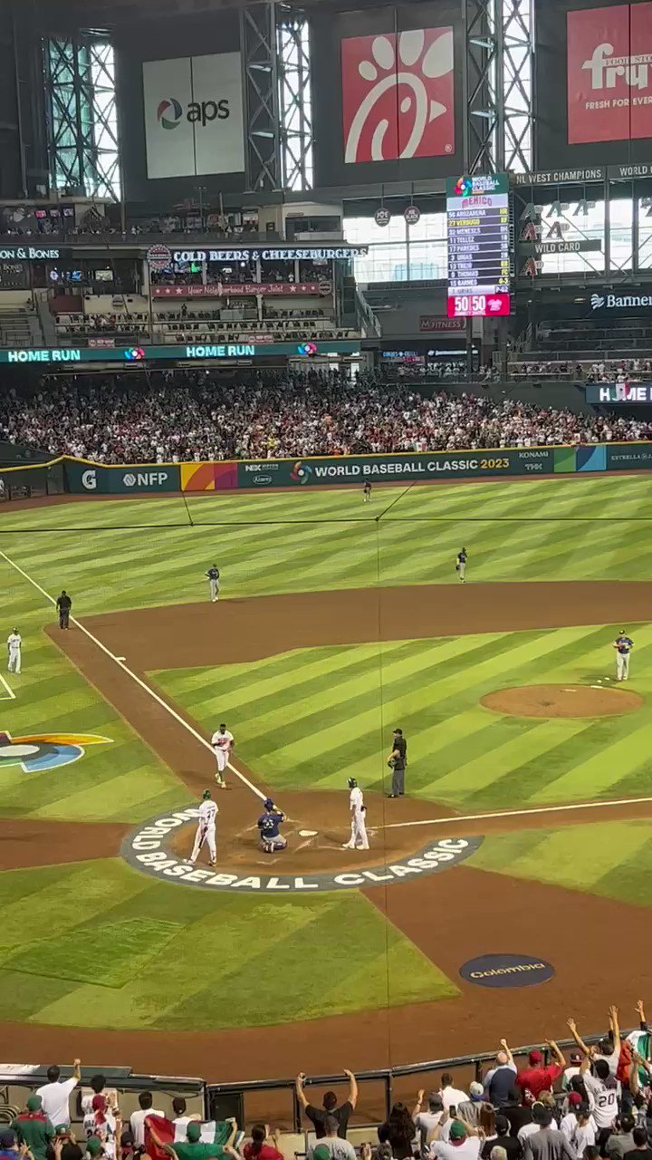 Mexico's Randy Arozarena DRILLS a two-run homer to tie the game against  Colombia