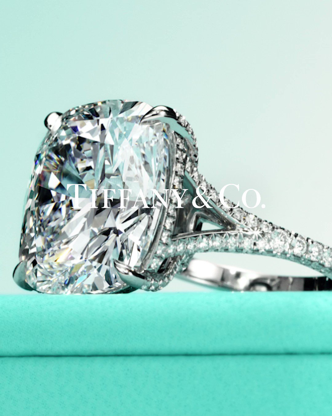 Tiffany cushion 2024 cut diamond ring