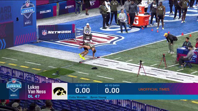 Lukas Van Ness (BHS 2020) put on a show at the NFL draft combine. He clocked 4.58 seconds in the 40-yard dash posted this years second-fastest times in the 3-Cone Drill (7.02) and the 20-yard Shuttle (4.32). Lukas is projected to go in the first round of the NFL draft on Apr 27. https://t.co/vXctINtsw8