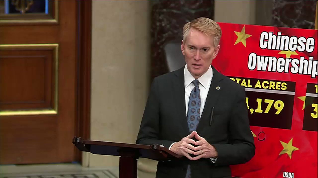 Sen. James Lankford on Twitter: "10 years ago, 321,000 acres in Oklahoma were owned by foreign entities. Today, 1.67 MILLION acres of Oklahoma land are owned by foreign entities—including China. That's alarming.