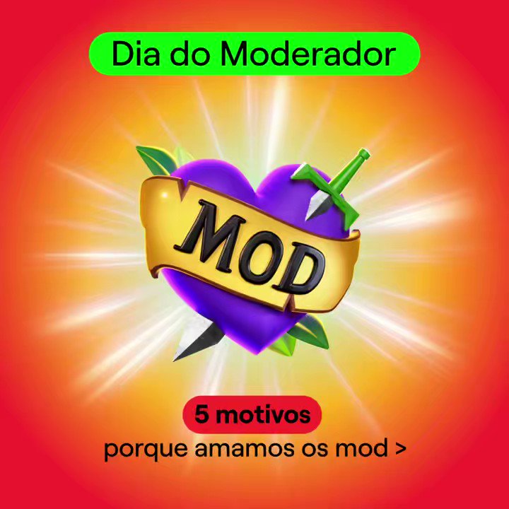 TwitchBR on X: Hoje é Dia do Mod! Eles mantêm nossas comunidades seguras e  cuidam para que elas cresçam cada vez mais. Eles são o coração e a espada  da roxinha. 💜