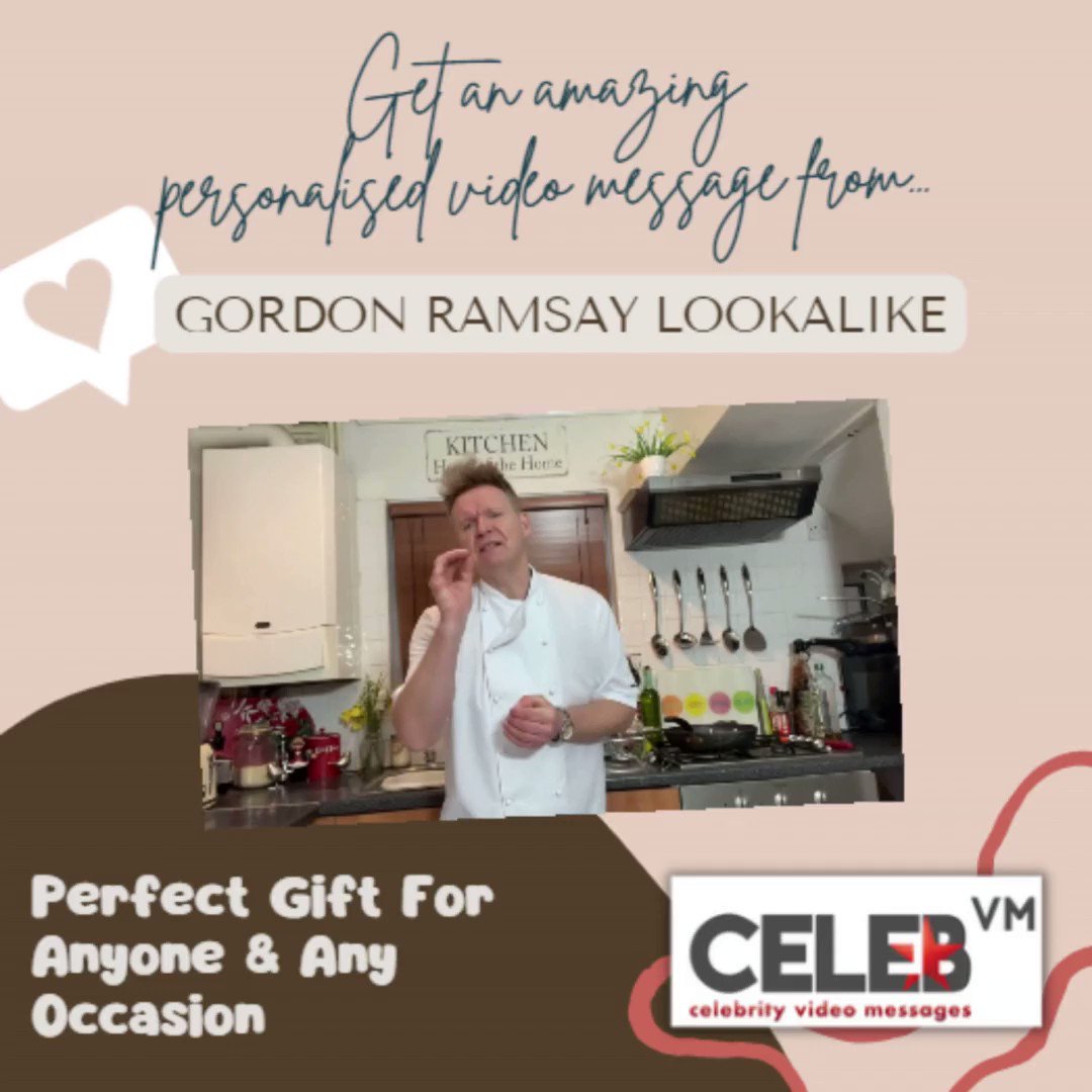 Gordon Ramsay Lookalike has just recorded some more amazing personalised video messages for fans. Order yours now at https://t.co/cvbWfkQCfi #chef #hellskitchen #kitchennightmares #ramsaylookalike #videomessages #giftideas #birthdays 
@RamsayLookalike https://t.co/QijG7ZVHTC