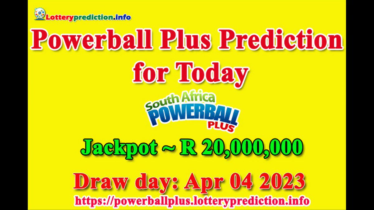 How to get Powerball Plus SA numbers predictions on Tuesday 04-04-2023? Jackpot ~ R17 millions -> https://t.co/7pz4N5xbaX https://t.co/0K5SMkzWpX