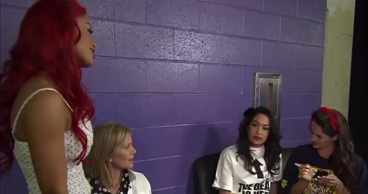 just saying eva marie leaving the room bella twins garcia nikki brie and their mother idk her name https://t.co/JFYAKWq24o