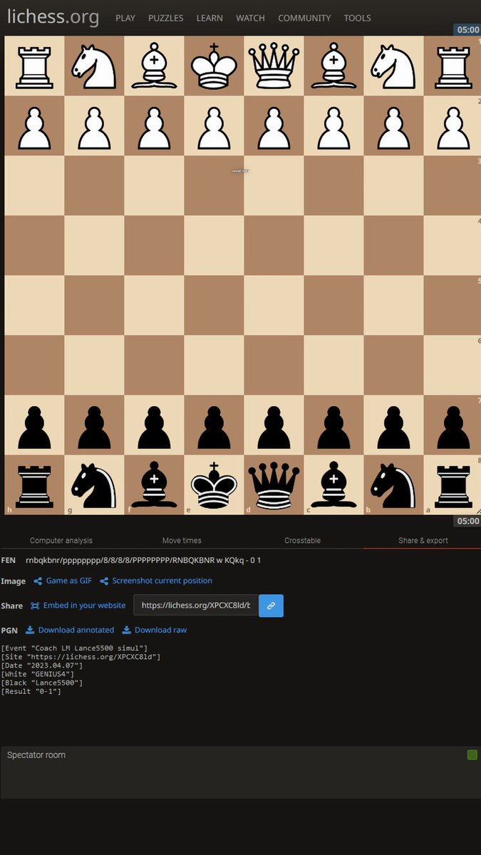 lichess.org on X: @kuntalmajumdar From the analysis board, go to FEN & PGN  then Share as a GIF  / X