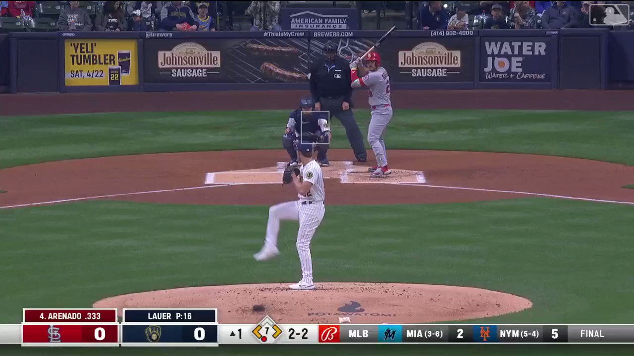 Cardinals at Brewers / Twitter
