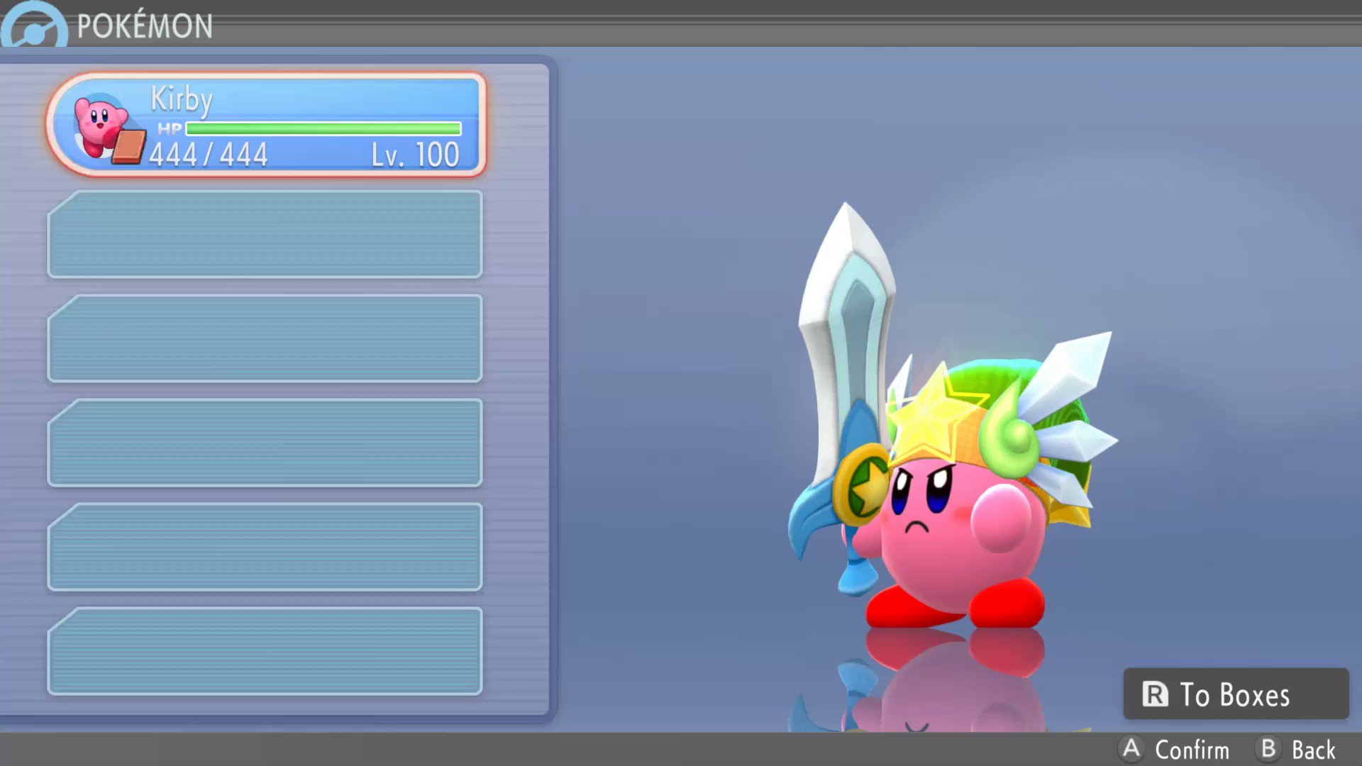 Kirby na sua forma Ultra Sword. Fonte